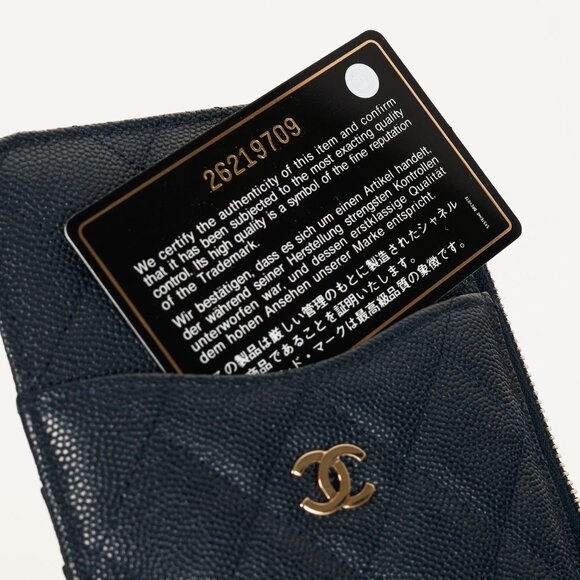 Chanel Navy Matelasse Caviar-Leather Classic Phone & Card Holder - Picture 12 of 12